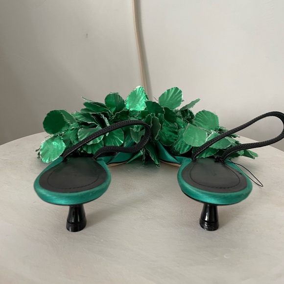 Marco De Vincenzo Green Slingback Sandals Size 35/5 - Picture 2 of 9